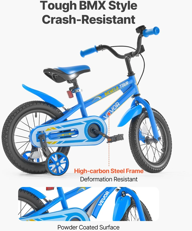 VEVOR Vaikiškas 35,56 cm BMX dviratis 3-6 metų vaikams