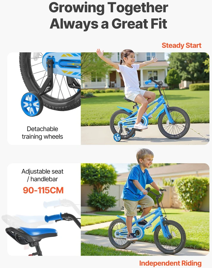 VEVOR Vaikiškas 35,56 cm BMX dviratis 3-6 metų vaikams