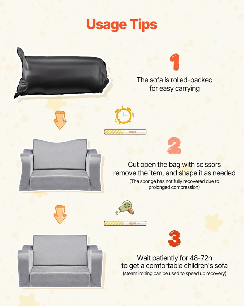 VEVOR Vaikų sofa-lova su porankiais