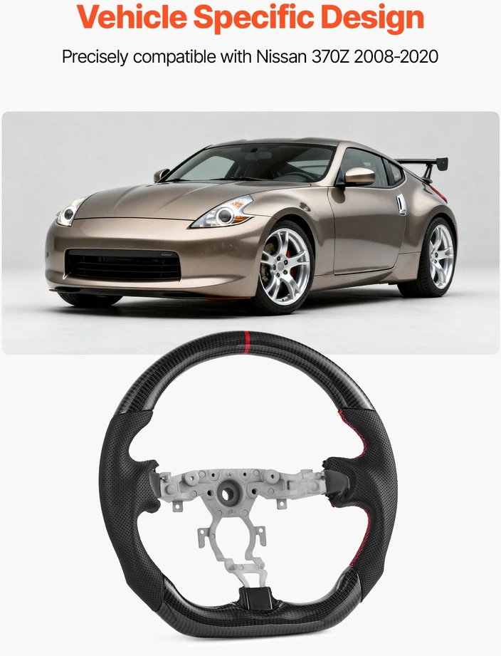 VEVOR Nissan 370Z anglies pluošto vairas