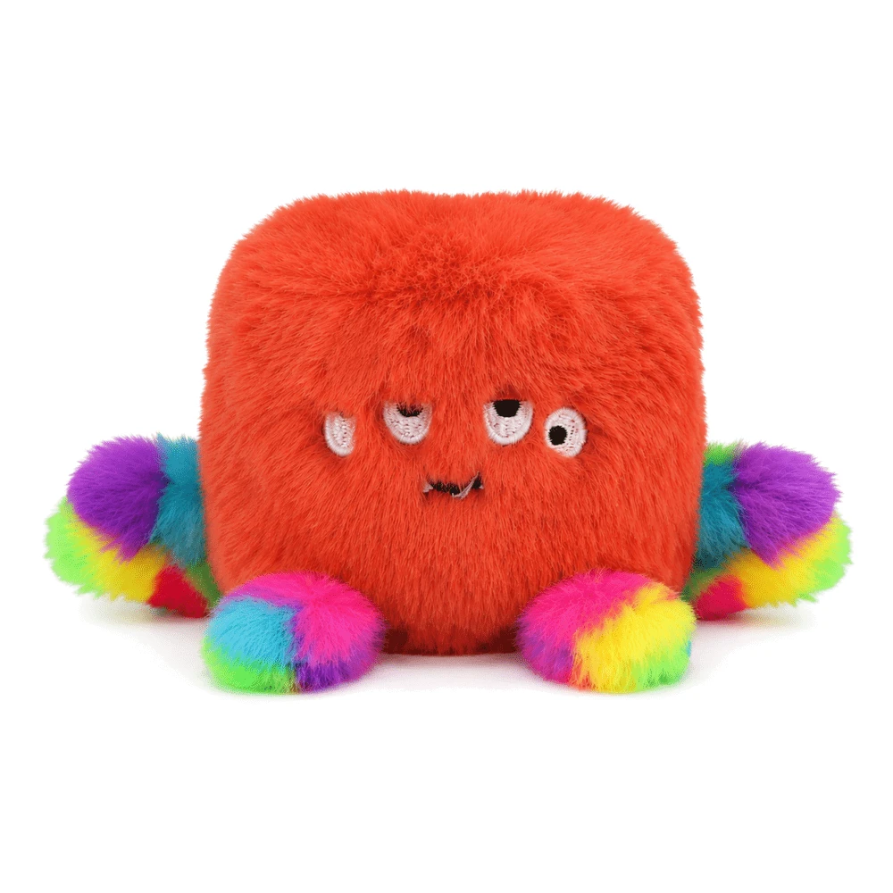 Lean Toys Sensorinis spaudomas žaislas su pliušiniu paviršiumi ir blizgučiais, 8 × 8 cm