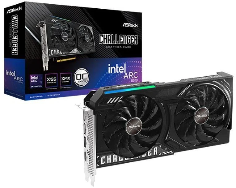 Ausinės vaizdo plokštė Asrock Intel ARC B570 CL 10GO