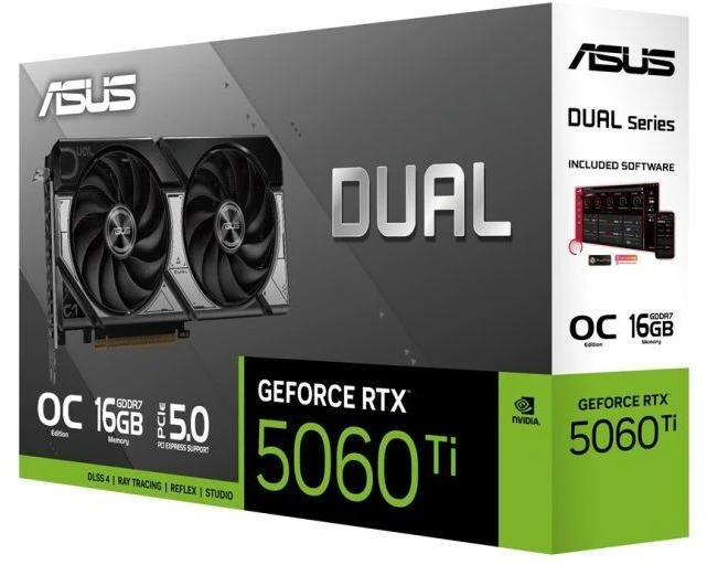 Vaizdo plokštė ASUS Dual GeForce RTX5060Ti 16GB GDDR7