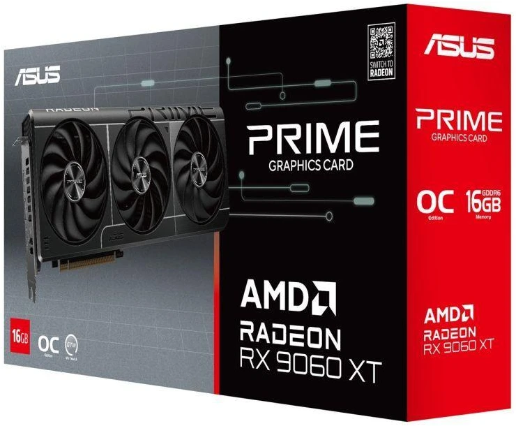 vaizdo plokštė ASUS PRIME RX9060XT O16G