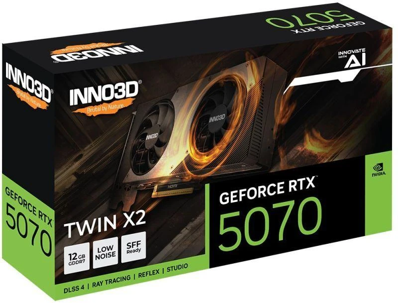 Vaizdo plokštė INNO3D GeForce RTX 5070 TWIN X2 12GB DLSS 4