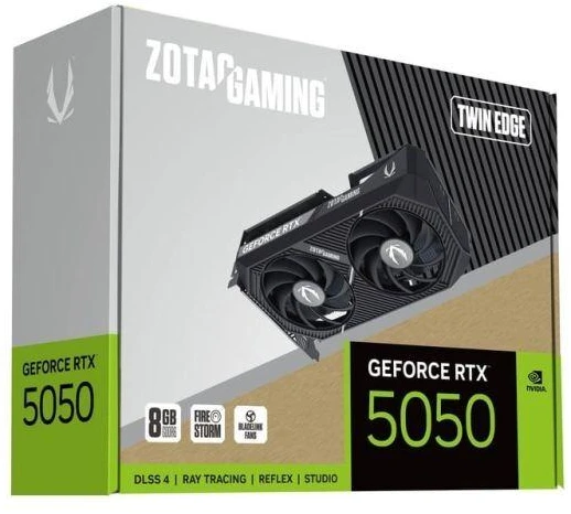 Vaizdo plokštė Zotac ŽAIDIMŲ VAIZDO KARTOGRAMA „GeForce RTX 5050 Twin Edge“ NVIDIA 8 GB GDDR6