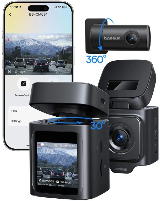 Baseus PrimeTrip VD1 Pro 4K + kamera tylna + komplektas zasilania