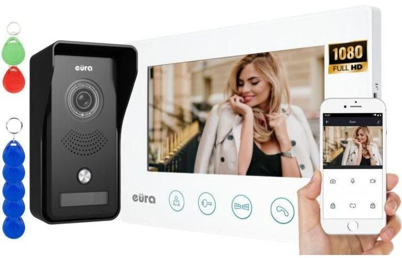 EUA VIDEO DOORPHONE EURA VDP-42A3 GAMMA+ baltas monitorius TUYA
