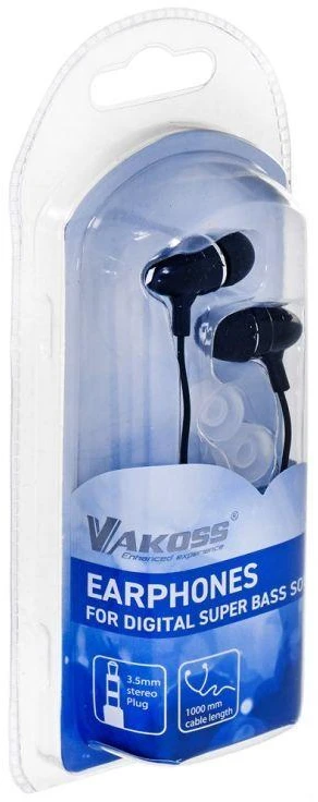 Į ausis įkišamos ausinės Vakoss LT-437EX, Juodos