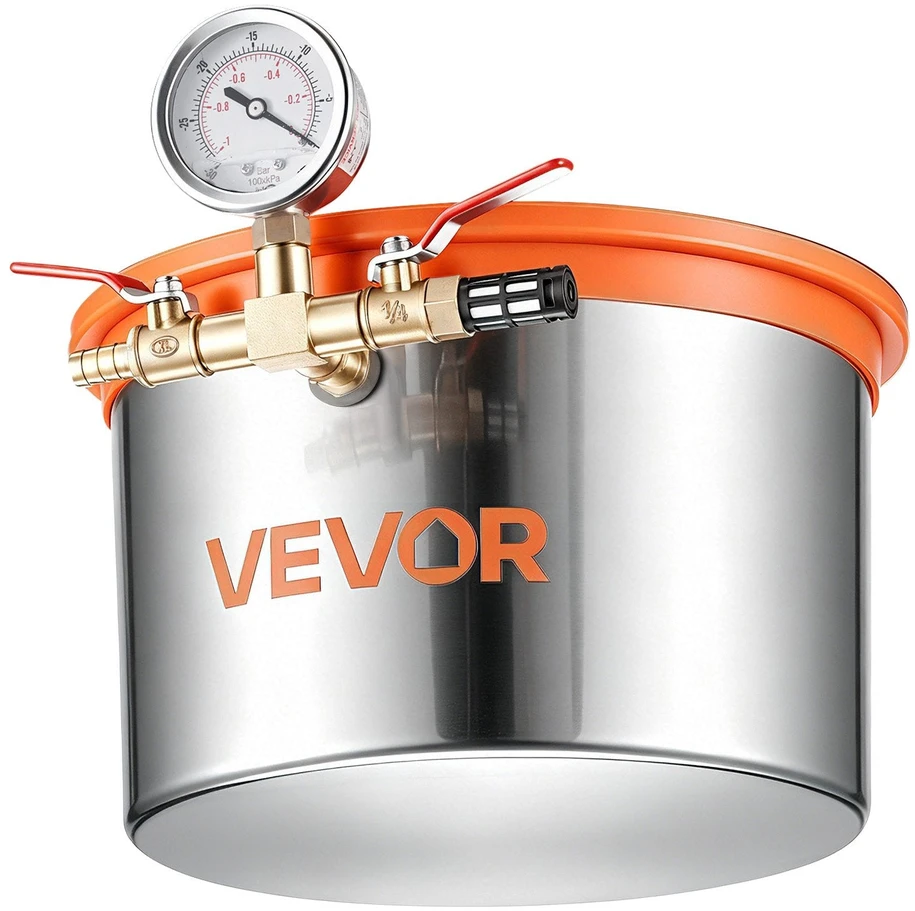 VEVOR 5,7 l vakuuminė kamera su grūdinio stiklo dangčiu