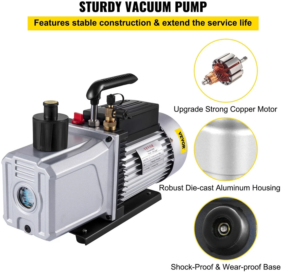 VEVOR Dvigubo veikimo vakuuminis siurblys 12CFM