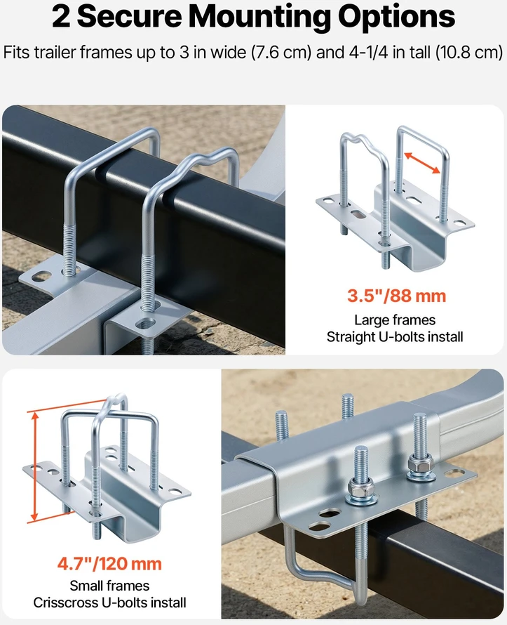 VEVOR Valties priekabos gidai su 1016 mm bokšteliais