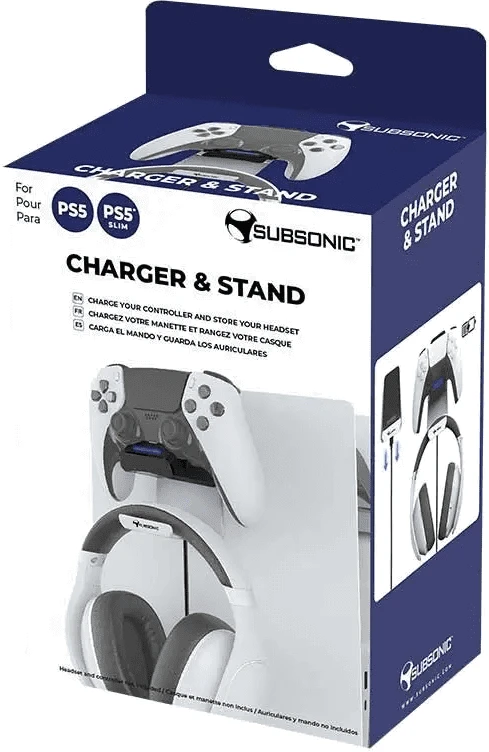 Subsonic Ikigarsinis įkroviklis ir stovas – PS5/PS5 plonas