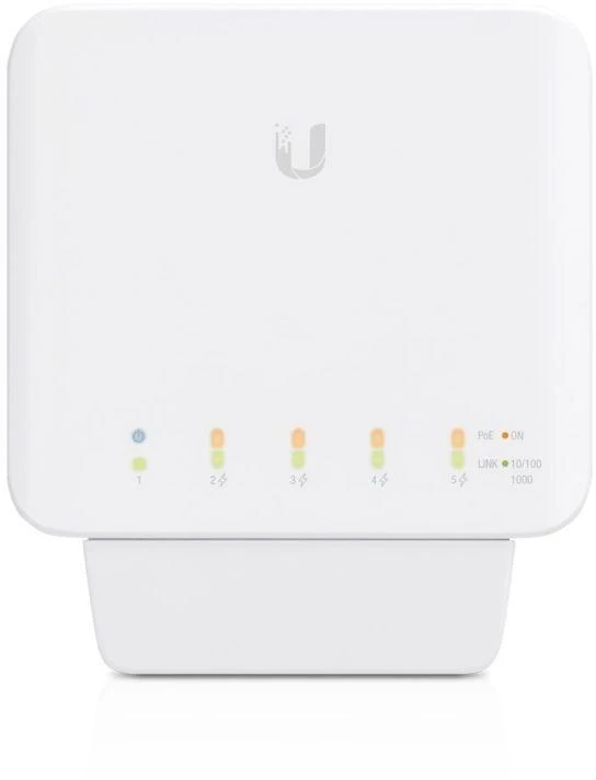 Šakotuvas Valdomas gigabitinis „Ubiquiti UniFi“ komutatorius „Flex“ 5 prievadų PoE (PoE+: 4)