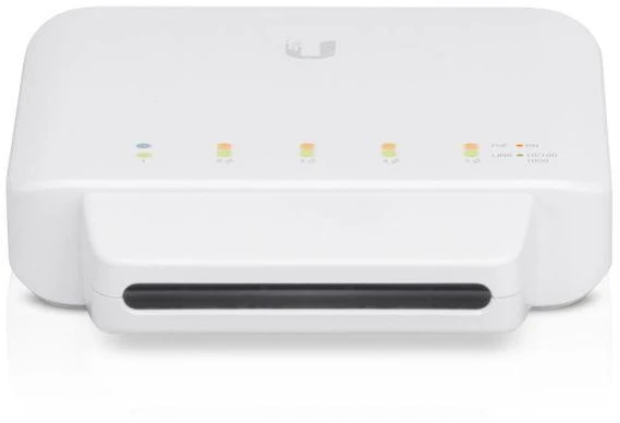Šakotuvas Valdomas gigabitinis „Ubiquiti UniFi“ komutatorius „Flex“ 5 prievadų PoE (PoE+: 4)