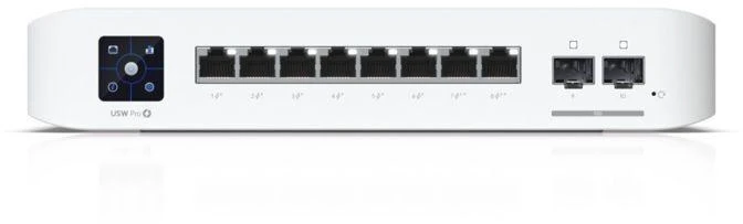 Šakotuvas Valdomas komutatorius Ubiquiti UniFi Pro 8 PoE, 10 prievadų (PoE+: 6; PoE++: 2;), Gigabit/10G (USW-Pro-8-PoE-EU)