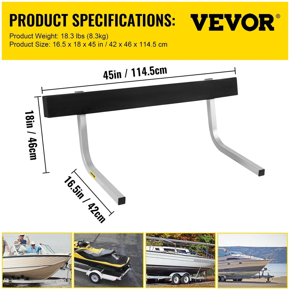 VEVOR Valties priekabos kreiptuvas 114 cm su kilimine danga