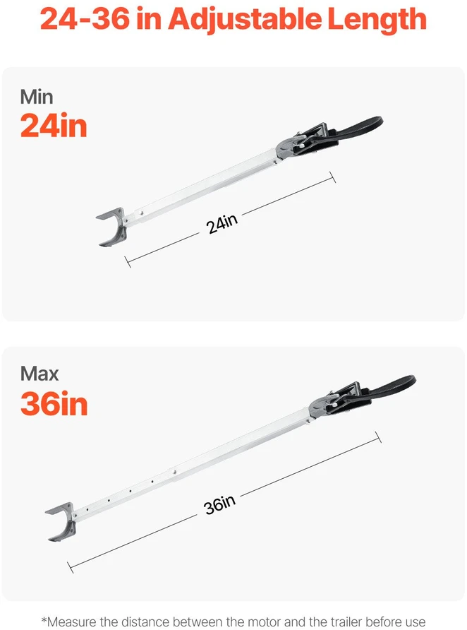 VEVOR Reguliuojamas valties transomo laikiklis 61-91 cm