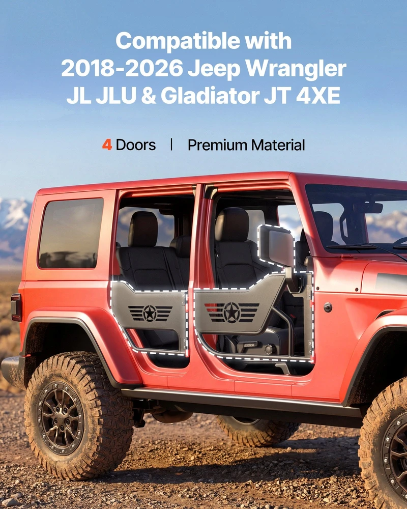 VEVOR Jeep vamzdiniai durelės 2018-2026 modeliams