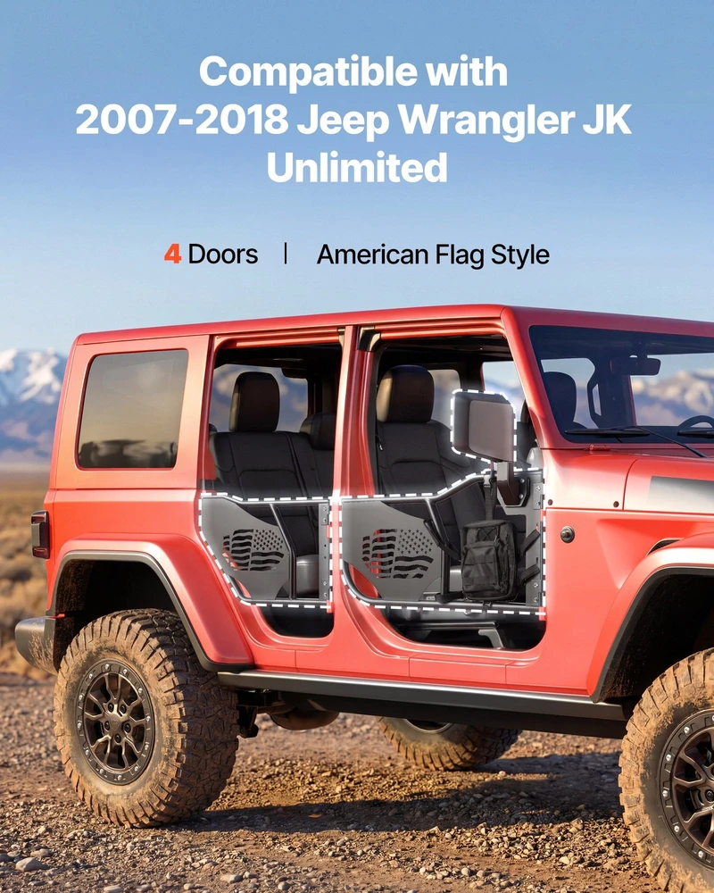 VEVOR 4 durų jeep vamzdiniai lauko durelės