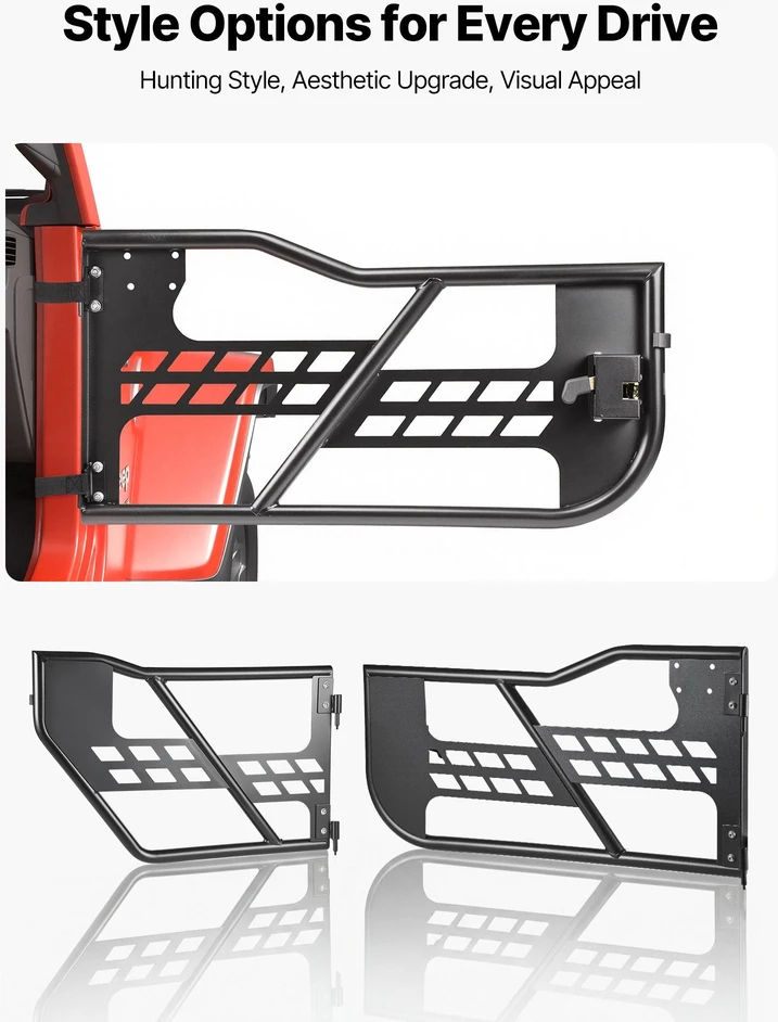 Vamzdinės durys VEVOR Jeep Wrangler JK JKU (2007-2018), 4 durų komplektas