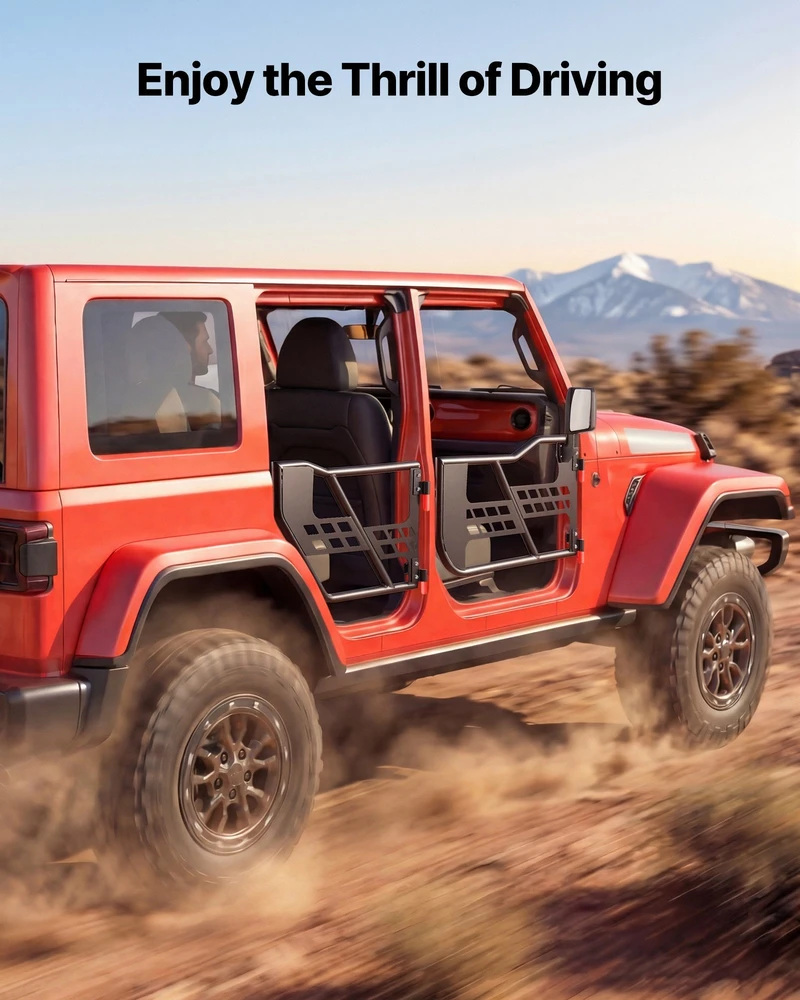 Vamzdinės durys VEVOR Jeep Wrangler JK JKU (2007-2018), 4 durų komplektas