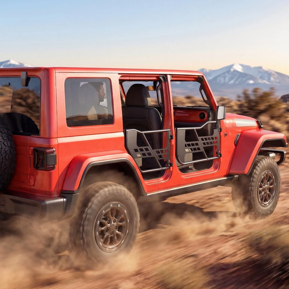 Vamzdinės durys VEVOR Jeep Wrangler JK JKU (2007-2018), 4 durų komplektas