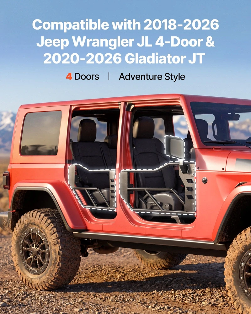 Vamzdinės durys VEVOR Jeep Wrangler JL & Gladiator JT, 4 durų komplektas