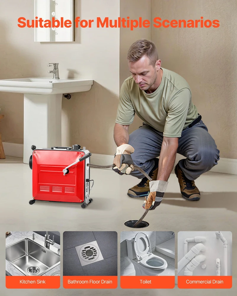 Vevor Vamzdžių valymo įranga, 850W su 11 pjovėjų