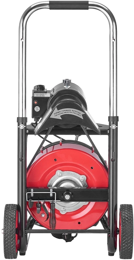 VEVOR Kanalizacijos valymo mašina 30 m x 10,5 mm ant ratų