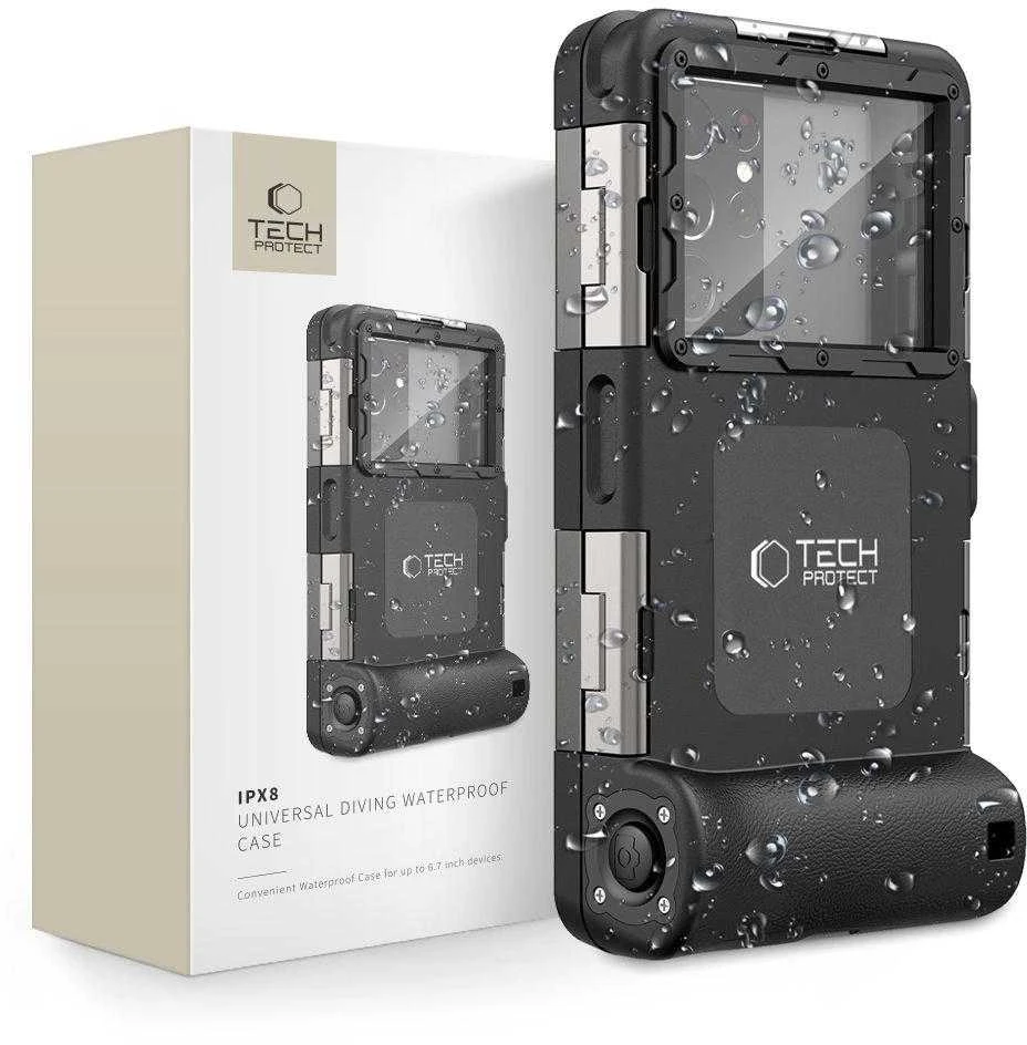 Dėklas Tech-Protect IPX8 Diving Atsparus vandeniui juodos spalvos