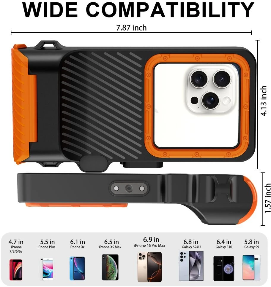 Tech-Protect IPX8 Pro Atsparus vandeniui Phone Case - Oranžinis and Juodas