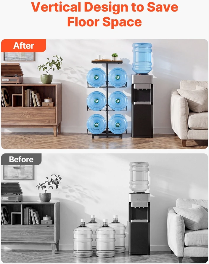 Vandens butelių stovas VEVOR 6 Vanduo Bottle Rack Board-B, 4 aukštų