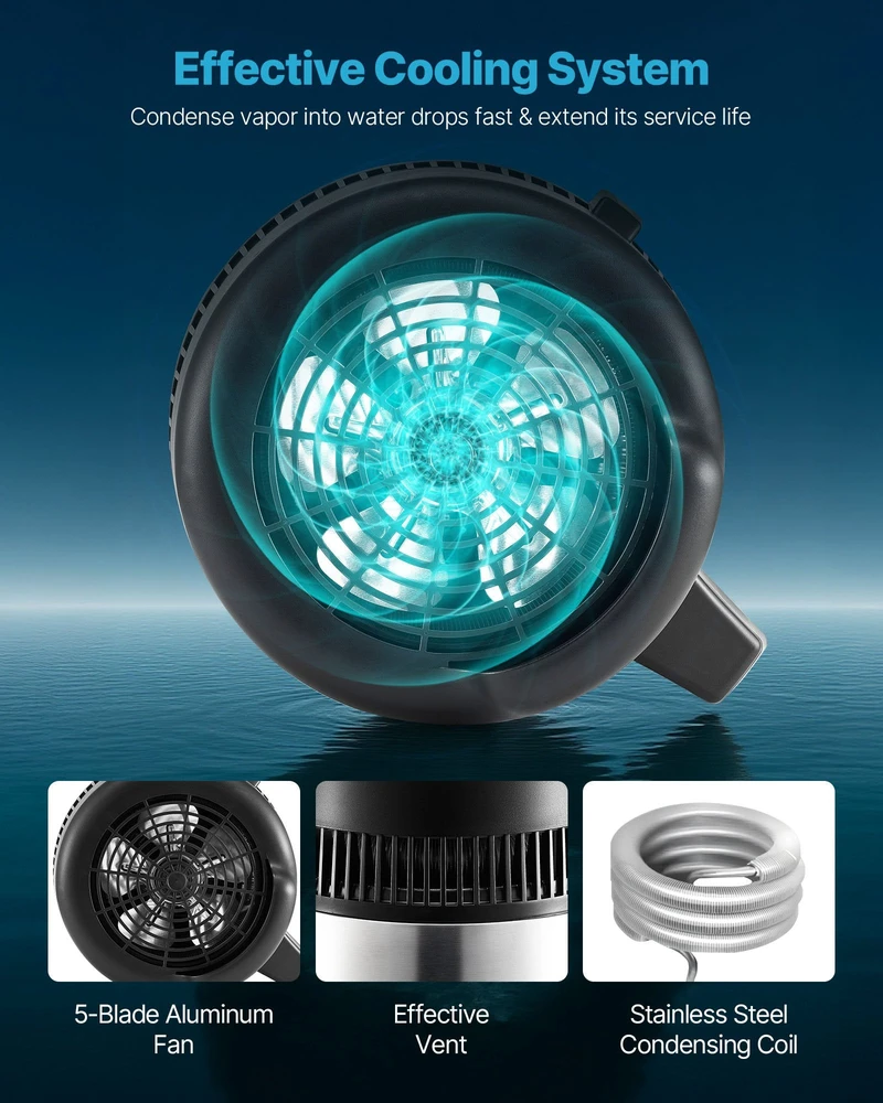 Vevor 6 l vandens distiliatorius, 900 W plieno