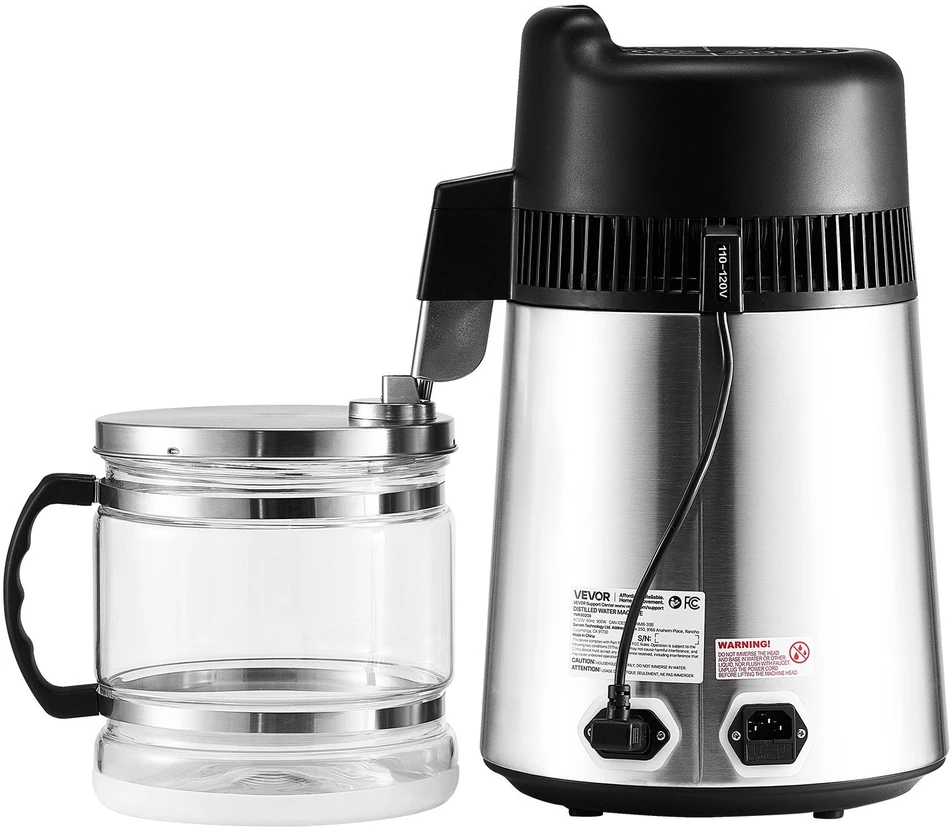 Vevor 6 l vandens distiliatorius, 900 W plieno