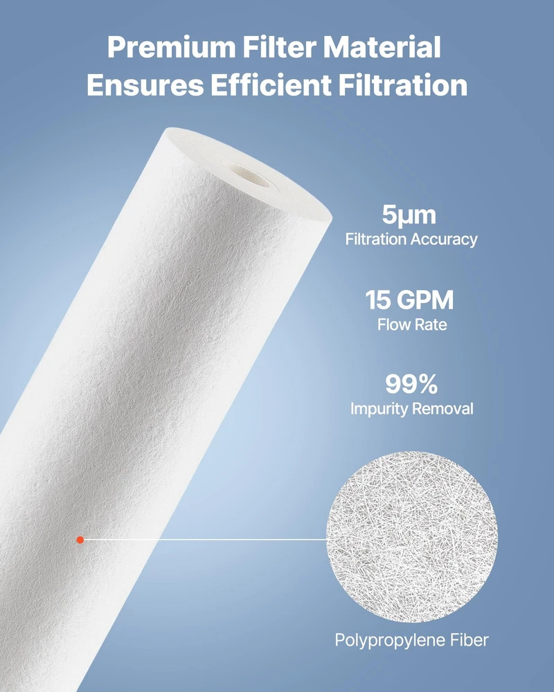VEVOR Viso namo vandens filtro keitimo kasetė 11,5 cm x 50 cm