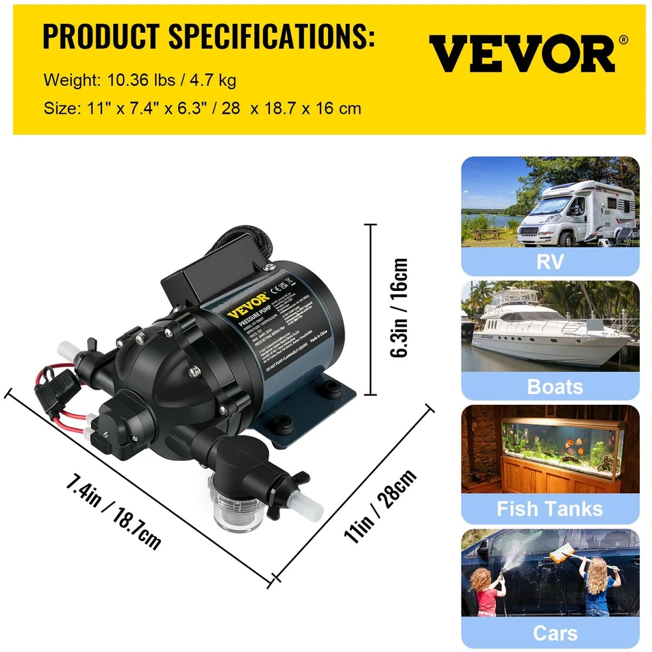 VEVOR 12V vandens siurblys, jachtoms ir RV