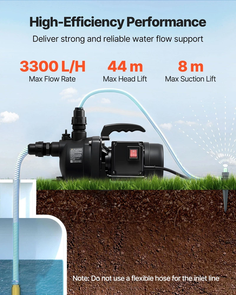 VEVOR Sodo gręžinio siurblys 800W, 3300 L/h