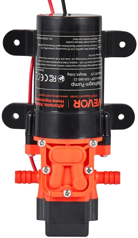 VEVOR Vandens slėgio siurblys, 12V, 80 PSI, 4,5 l/min
