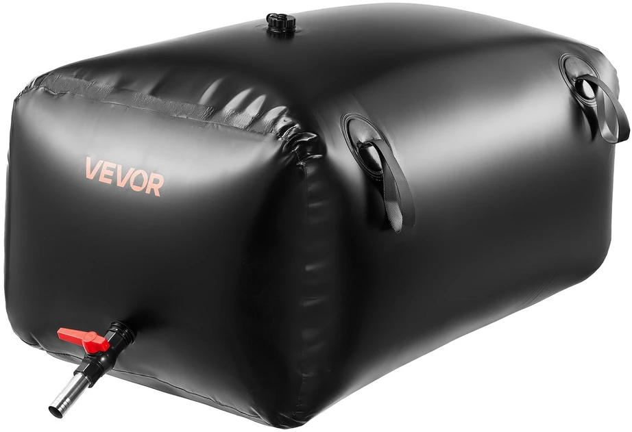 VEVOR Nešiojama vandens talpykla 200 l, sulankstoma PVC vandens bakas, juoda vandens saugykla, rezervuaras
