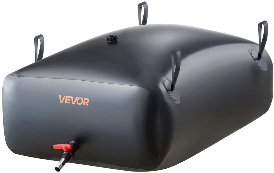 Vevor Nešiojama vandens talpykla 330 l, sulankstoma PVC vandens bakas, juoda vandens cisterna, lietaus vandens surinkimo sistema