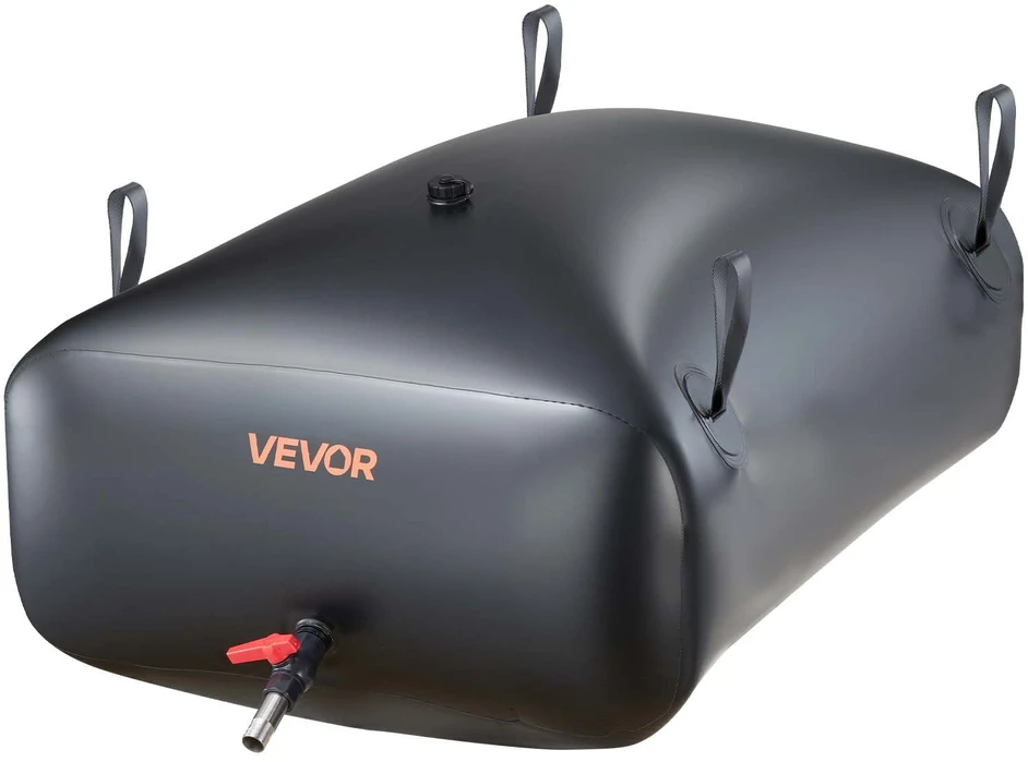 Vevor Nešiojama vandens talpykla 330 l, sulankstoma PVC vandens bakas, juoda vandens cisterna, lietaus vandens surinkimo sistema