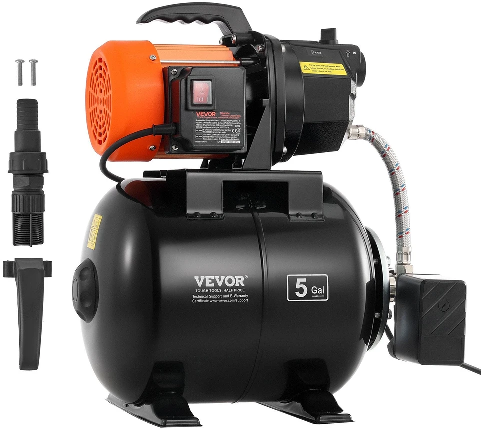 VEVOR Šulinio siurblys su slėgio talpa 230V 3750 LPH