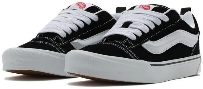 Vans Knu Skool Vyriški sportbačiai, Juodi/Tiesiai Balti (VN0009QC6BT)