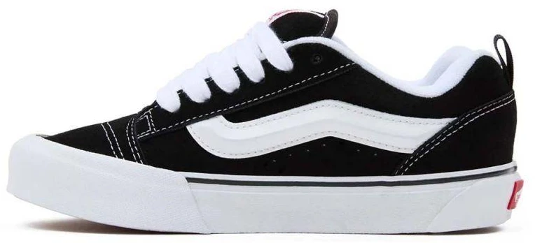 Vans Knu Skool Vyriški sportbačiai, Juodi/Tiesiai Balti (VN0009QC6BT)