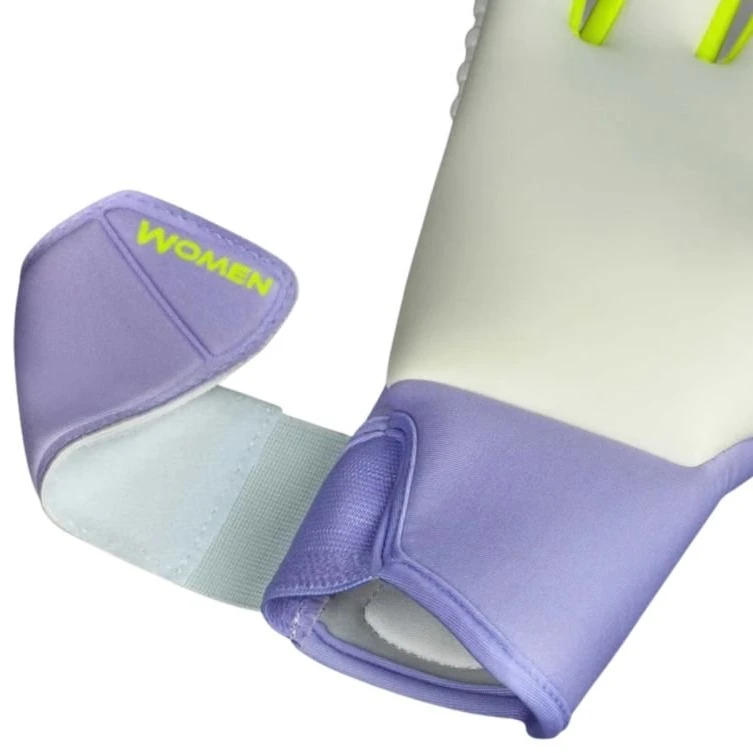 Vartininko pirštinės Select 89 Women v26, violetinės ir baltos su ryškiai geltonomis detalėmis