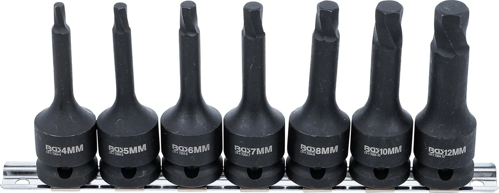 VARŽTŲ IŠTRAUKIMO RINKINYS | 12,5 MM (1/2") SUKIMUI | PAŽEISTIEMS VIDINIAMS ŠEŠIAKAMPIAMS 4–12 MM | 7 VNT. (7004)