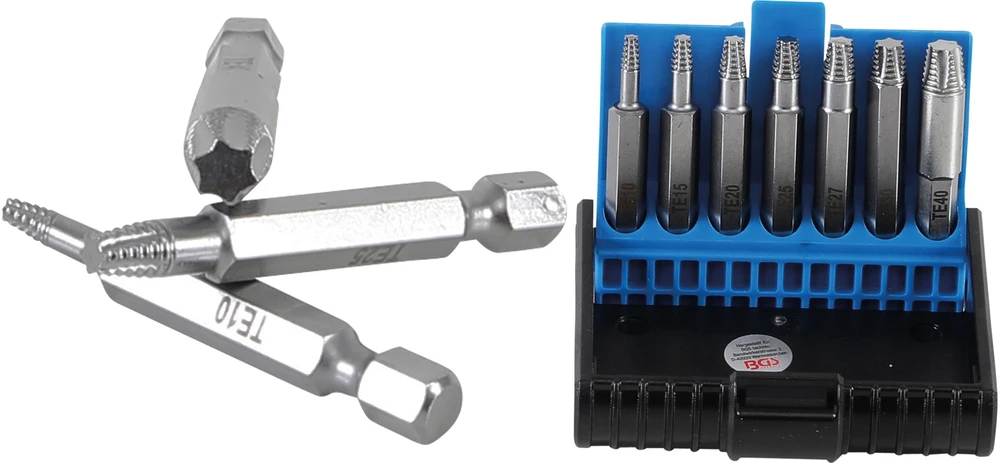 VARŽTŲ IŠTRAUKIMO RINKINYS | PAŽEISTIEMS T-STAR (TORX) VARŽTAMS T10–T40 | 7 VNT. (5284)