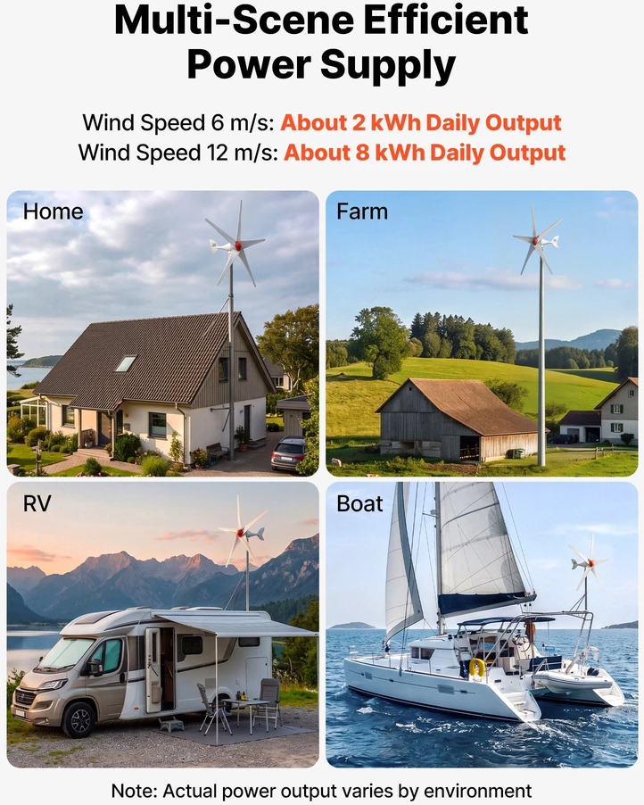 Vėjo jėgainė VEVOR FT-800, 800W
