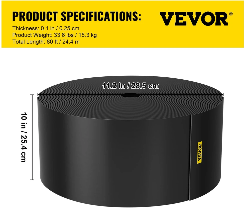 VEVOR Sodo kraštuvo juosta iš HDPE, 80 pėdų ilgio